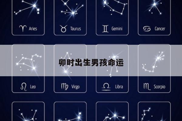卯时出生男孩命运